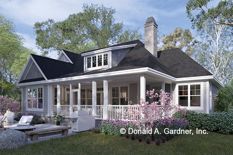 Architectural House Design - Exterior - Rear Elevation for Craftsman House Plan #929-1058 - 3 bed, 3 bath