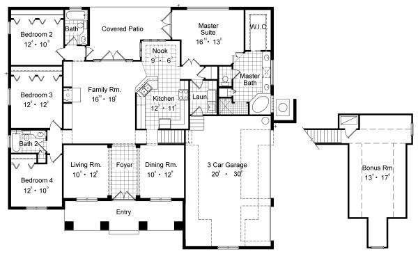 Home Plan - Mediterranean Floor Plan - Main Floor Plan #417-313