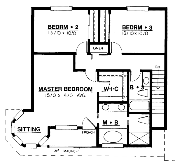 Victorian Floor Plan - Upper Floor Plan #319-136