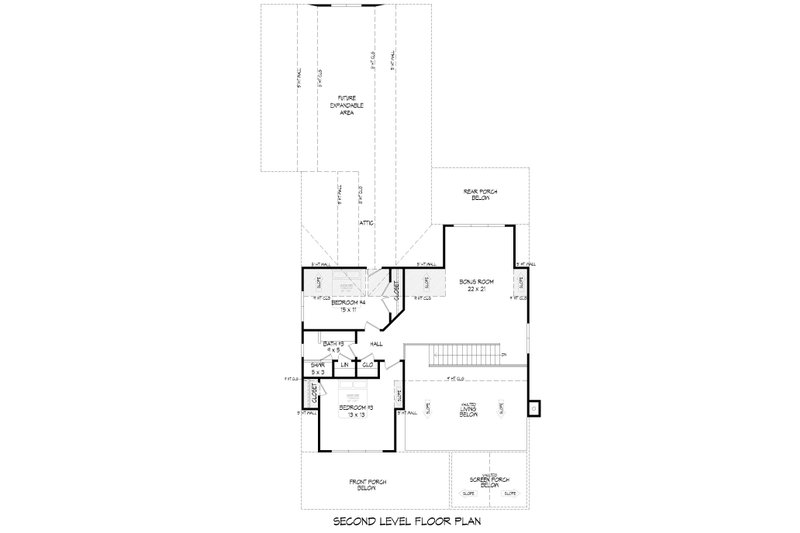 Architectural House Design - Floor Plan - Upper Floor for Farmhouse House Plan #932-710 - 4 bed, 3 bath