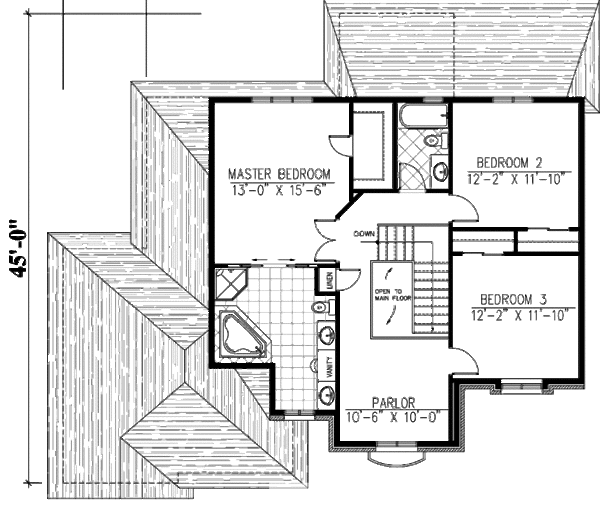 European Floor Plan - Upper Floor Plan #138-246