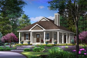 Cottage Exterior - Front Elevation Plan #22-569