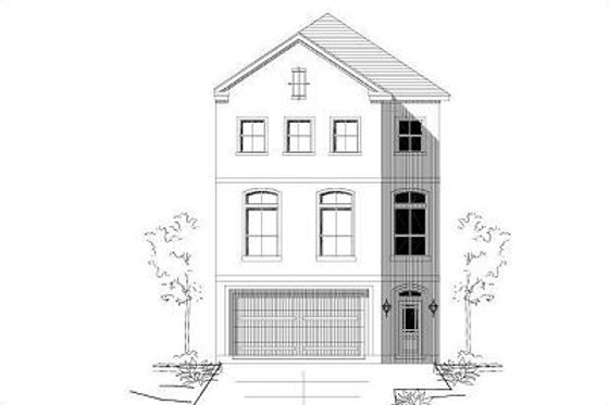 Exterior - Front Elevation for European House Plan #411-681 - 3 bed, 3.5 bath