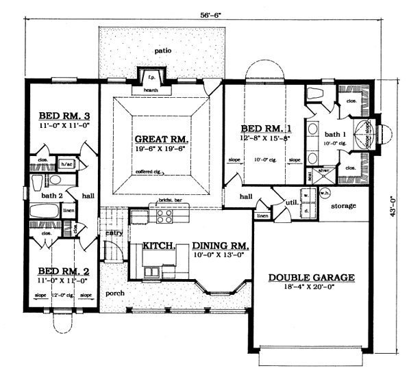 Country Floor Plan - Main Floor Plan #42-116
