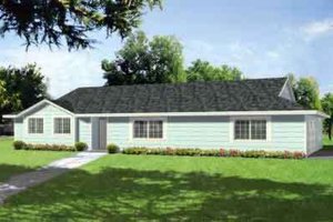 Ranch Exterior - Front Elevation Plan #1-402