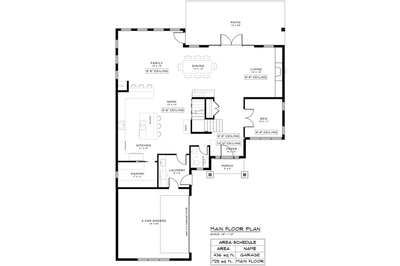 House Plan Design - Floor Plan - Main Floor for Modern House Plan #1101-9 - 4 bed, 3.5 bath