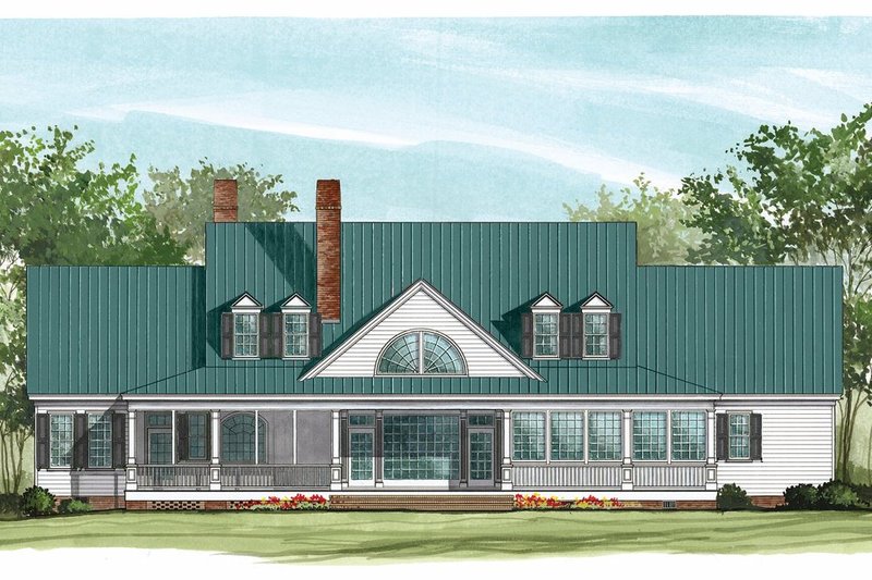 Home Plan - Exterior - Rear Elevation for Farmhouse House Plan #137-282 - 4 bed, 3.5 bath
