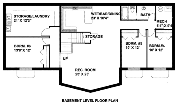 Bungalow Floor Plan - Lower Floor Plan #117-669