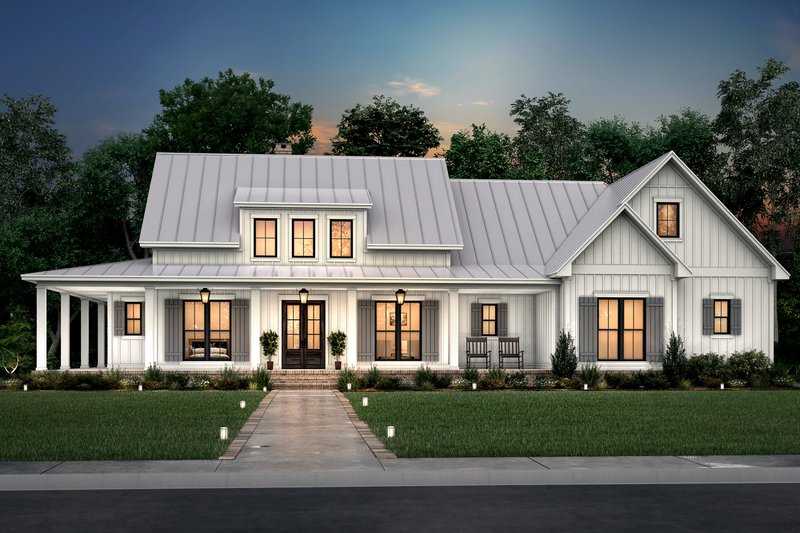 House Blueprint - Farmhouse Exterior - Front Elevation Plan #430-261