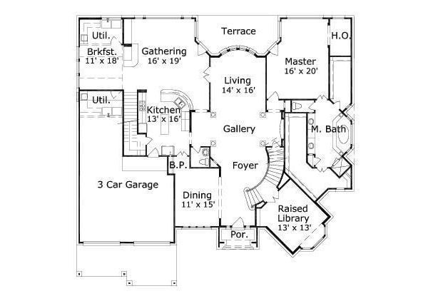 European Floor Plan - Main Floor Plan #411-784