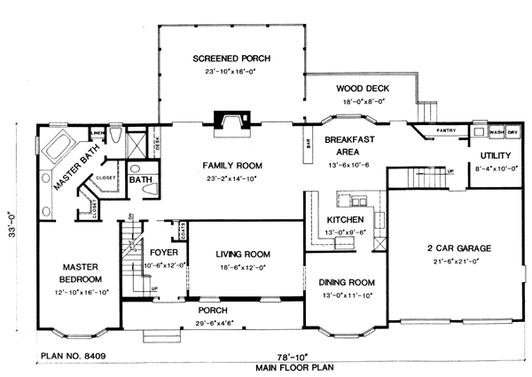 Country Floor Plan - Main Floor Plan #10-258