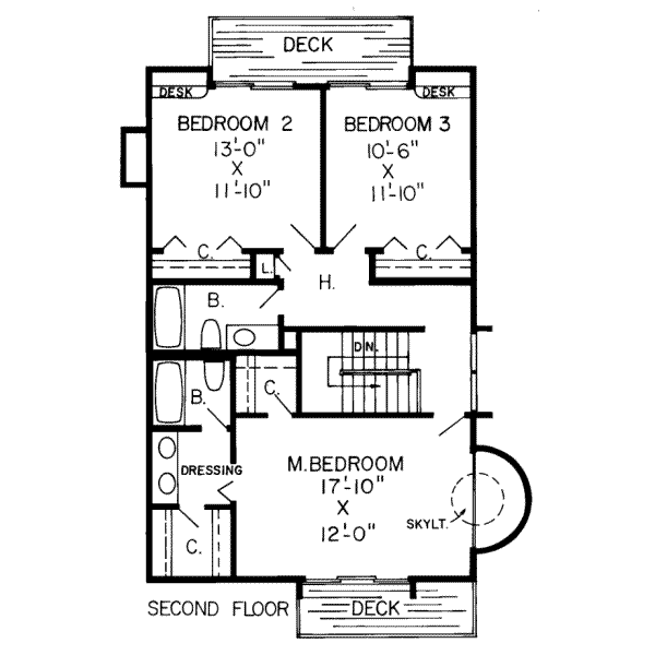 Modern Floor Plan - Upper Floor Plan #312-184