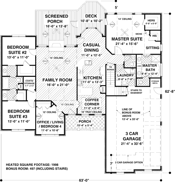 Southern Floor Plan - Main Floor Plan #56-579