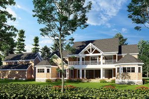 Exterior - Rear Elevation for Country House Plan #923-225 - 5 bed, 5.5 bath