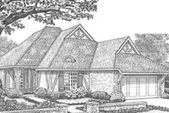 Exterior - Front Elevation for European House Plan #310-305 - 3 bed, 2 bath