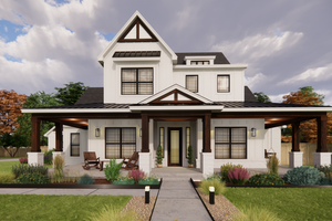 Farmhouse Exterior - Front Elevation Plan #1098-1