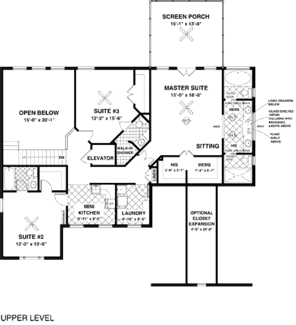 Craftsman Floor Plan - Upper Floor Plan #56-562