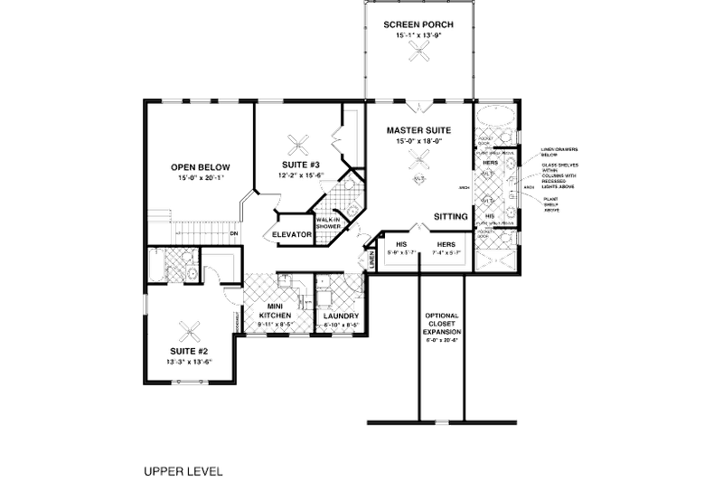 Dream House Plan - Floor Plan - Upper Floor for Craftsman House Plan #56-562 - 4 bed, 4 bath