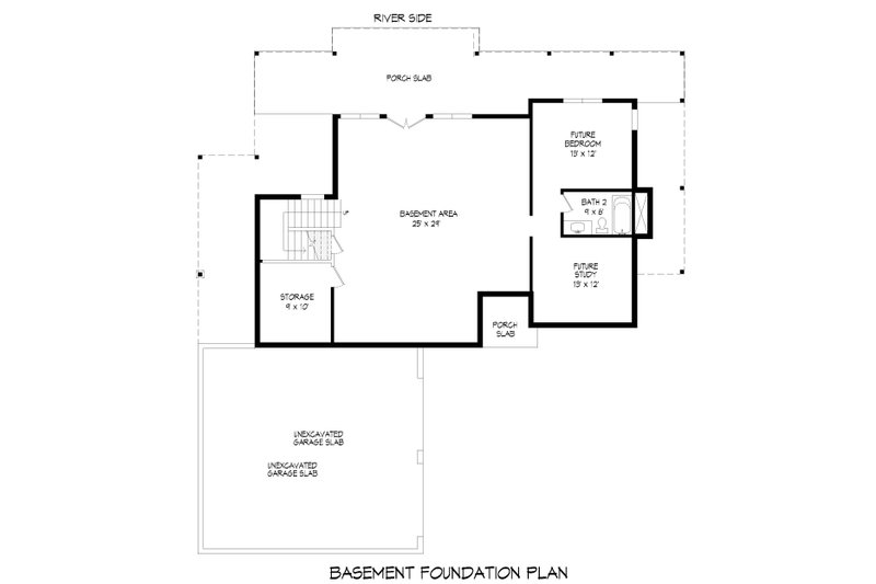 House Plan Design - Floor Plan - Lower Floor for Modern House Plan #932-719 - 4 bed, 3 bath