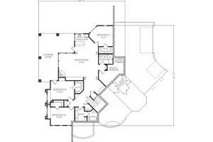 Floor Plan - Lower Floor for Adobe / Southwestern House Plan #24-268 - 5 bed, 4 bath