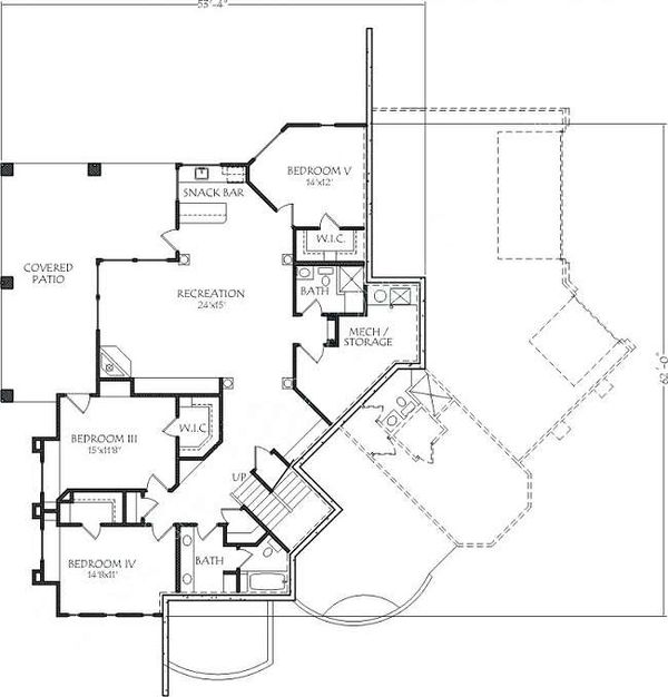 Adobe / Southwestern Floor Plan - Lower Floor Plan #24-268
