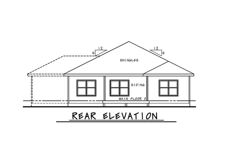 Home Plan - Exterior - Rear Elevation for Mediterranean House Plan #20-2424 - 3 bed, 3 bath
