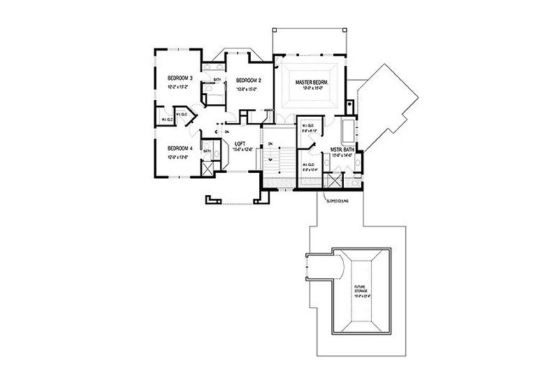 Architectural House Design - Floor Plan - Upper Floor for European House Plan #56-593 - 5 bed, 4.5 bath