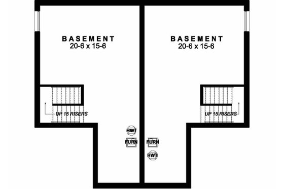 Floor Plan - Lower Floor for Craftsman House Plan #126-203 - 3 bed, 2.5 bath