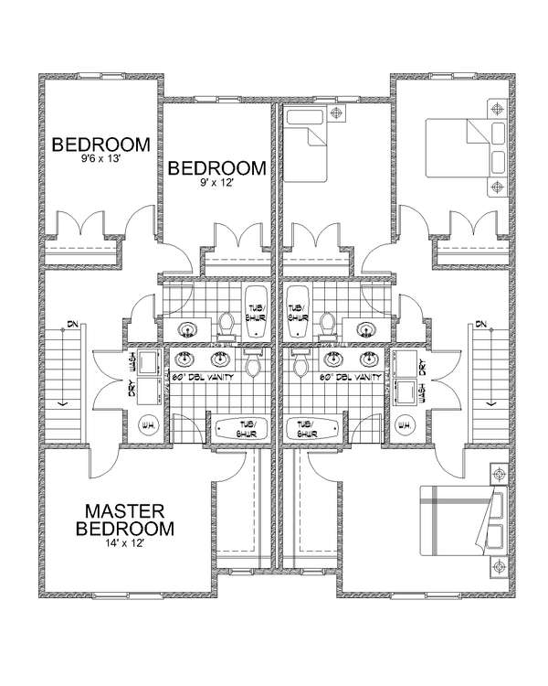 Contemporary Floor Plan - Upper Floor Plan #112-181