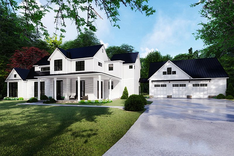 Dream House Plan - Farmhouse Exterior - Front Elevation Plan #923-117