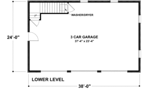 Floor Plan - Lower Floor for Colonial House Plan #56-551 - 1 bed, 1 bath