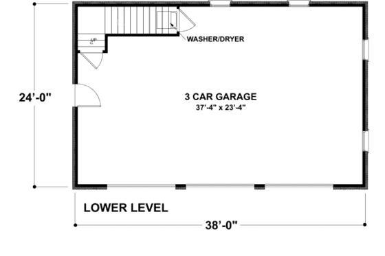 Floor Plan - Lower Floor for Colonial House Plan #56-551 - 1 bed, 1 bath