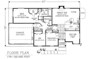 Traditional Style House Plan - 3 Beds 2 Baths 1781 Sq/Ft Plan #53-176 