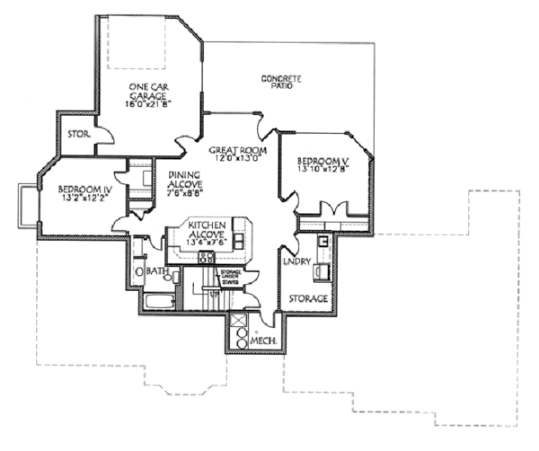 Traditional Floor Plan - Lower Floor Plan #24-103