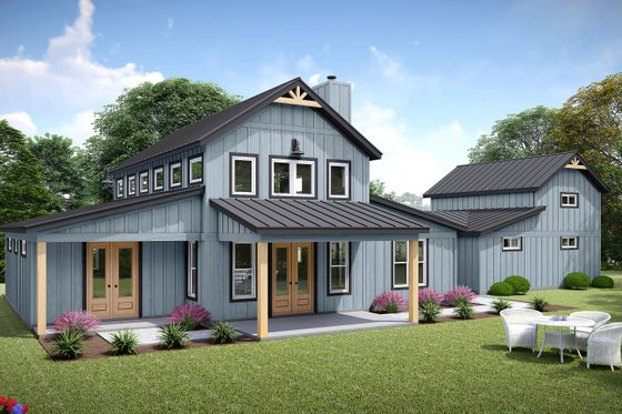 Exterior - Rear Elevation for Barndominium House Plan #932-1144 - 3 bed, 2 bath