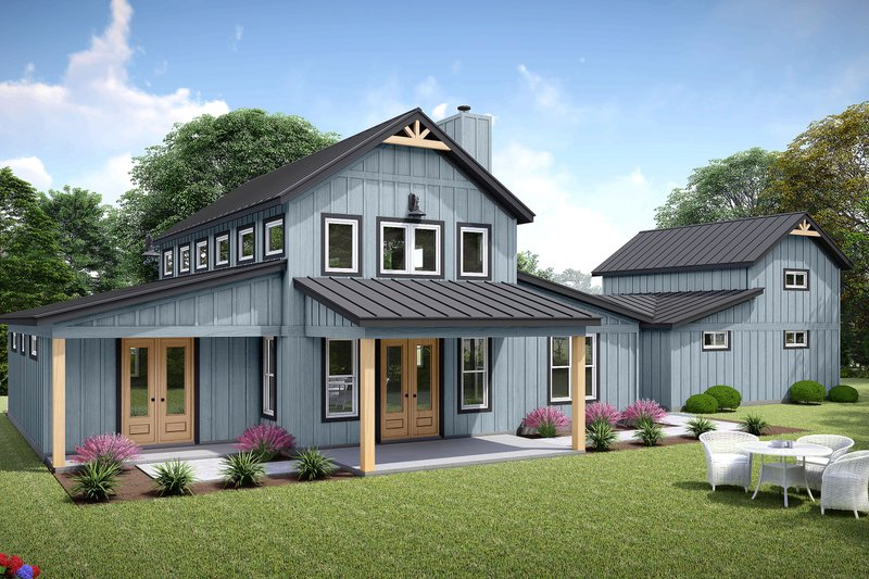 Home Plan - Exterior - Rear Elevation for Barndominium House Plan #932-1144 - 3 bed, 2 bath