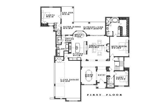 Floor Plan - Main Floor for Contemporary House Plan #935-24 - 5 bed, 5 bath