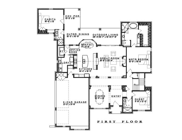 House Blueprint - Contemporary Floor Plan - Main Floor Plan #935-24