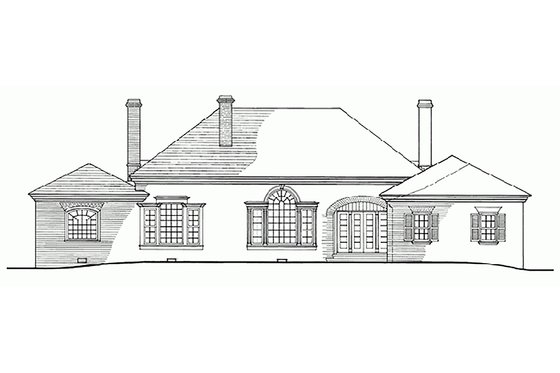 Exterior - Rear Elevation for Southern House Plan #137-116 - 4 bed, 3.5 bath