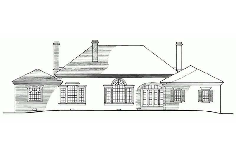 Dream House Plan - Exterior - Rear Elevation for Southern House Plan #137-116 - 4 bed, 3.5 bath