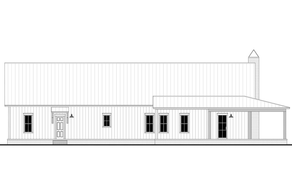 Exterior - Rear Elevation for Barndominium House Plan #430-434 - 4 bed, 2.5 bath