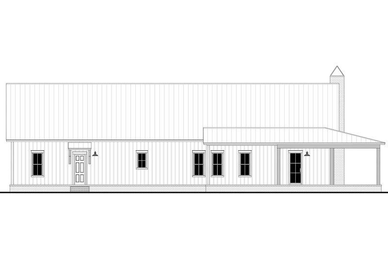 House Blueprint - Exterior - Rear Elevation for Barndominium House Plan #430-434 - 4 bed, 2.5 bath