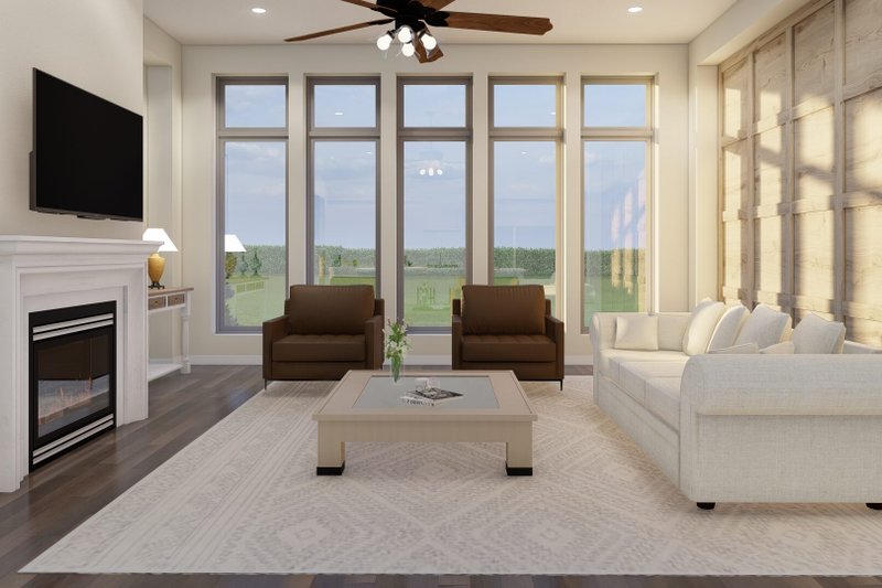 Home Plan - Interior - Family Room for Prairie House Plan #923-405 - 4 bed, 2.5 bath