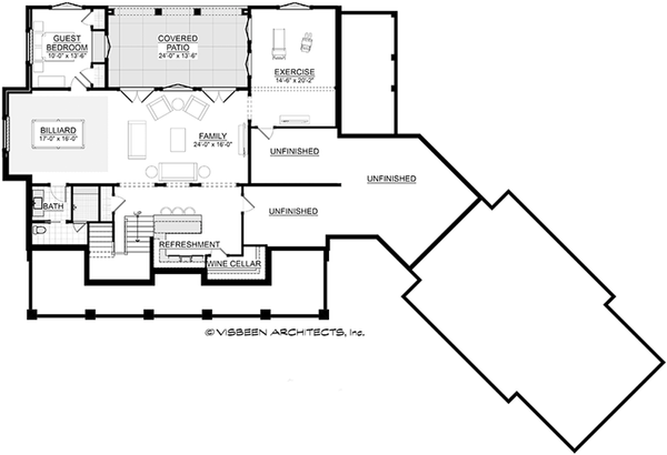Dream House Plan - Floor Plan - Lower Floor for Farmhouse House Plan #928-410 - 4 bed, 3.5 bath