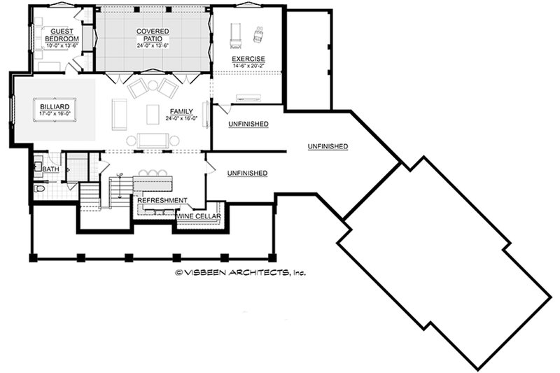 Dream House Plan - Floor Plan - Lower Floor for Farmhouse House Plan #928-410 - 4 bed, 3.5 bath