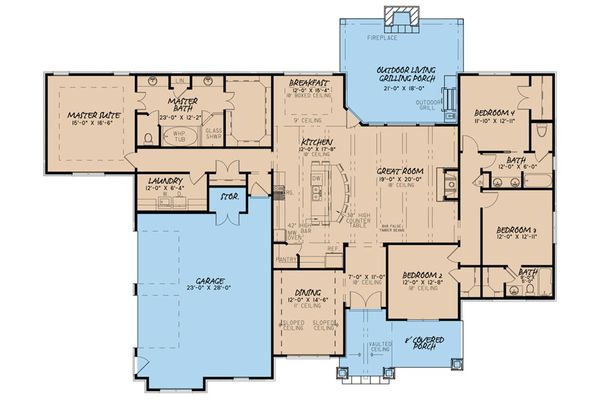 House Plan Design - European Floor Plan - Main Floor Plan #17-3411