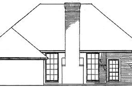 Exterior - Rear Elevation for European House Plan #310-573 - 3 bed, 2 bath
