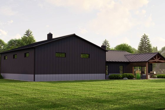 Exterior - Rear Elevation for Barndominium House Plan #1064-232 - 2 bed, 2 bath