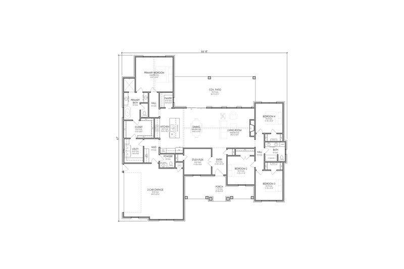 Architectural House Design - Floor Plan - Main Floor for Farmhouse House Plan #1119-15 - 5 bed, 2.5 bath