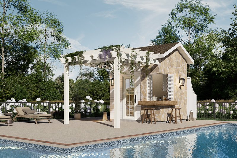 House Blueprint - Exterior - Front Elevation 4 for European House Plan #23-2899, 1 bath